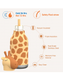 Asobu giraf kinder thermosfles – Ergonomisch en lekvrij 450 ml