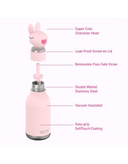 Asobu Bunny Bottle – Lekvrije thermosfles met konijnen design 450ml