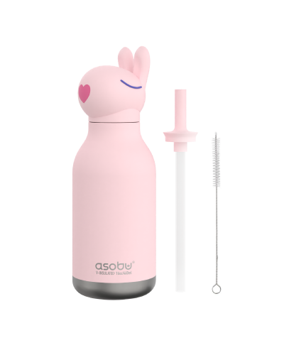 Asobu Bunny Bottle – Lekvrije thermosfles met konijnen design 450ml