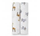 Tetradoek swaddle Aden en Anais jungle jam 2-pack