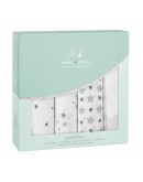 Tetradoek swaddle Aden en Anais twinkle grey 4-pack