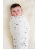 Tetradoek swaddle Aden en Anais twinkle grey 4-pack