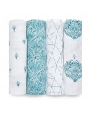Aden Anais swaddles paisley teal 4-pack - LAATSTE