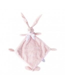 Dimpel knuffeldoekje Flore roze konijn