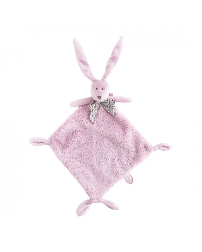 Dimpel knuffeldoekje Flore roze konijn