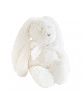 Dimpel konijn knuffel Flore wit met witte strik