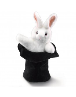 Folkmanis handpop konijn in hoed