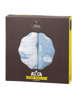 Tetradoek Fresk blauwe walvis