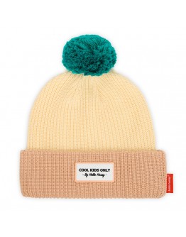 Hello Hossy muts Block vanilla met pompon - Out