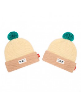 Hello Hossy muts Block vanilla met pompon - Out