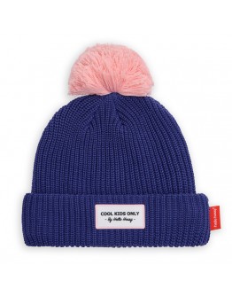 Hello Hossy muts Block acaï blauw met pompon