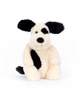 Jellycat knuffel hond Bashful Black & Cream Puppy