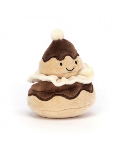 Jellycat knuffel taartje chocolade Religieuse Pretty Patisserie