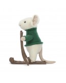 Jellycat Kerst knuffel Merry Mouse Skiing Christmas