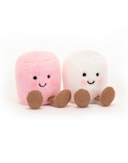 Jellycat knuffel roze en witte Marshmallows Amuseables