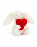 Jellycat knuffel konijn Bashful Red Love Heart Bunny