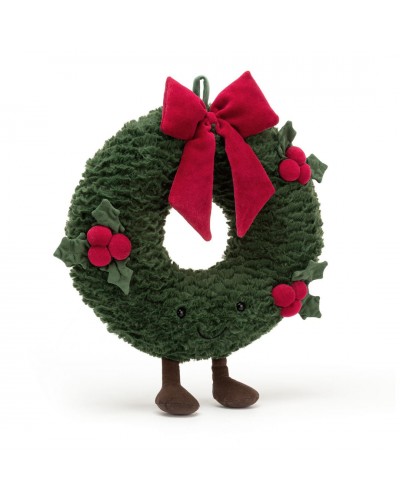 Jellycat kerstkrans knuffel Berry Wreath Little Amuseable