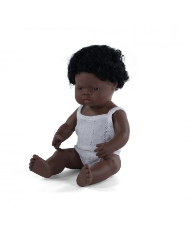 Miniland baby pop multicultureel Afrikaanse jongen 38cm