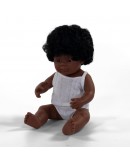 Miniland baby pop multicultureel Afro-Amerikaans meisje 38cm