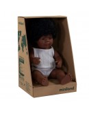 Miniland baby pop multicultureel Afro-Amerikaans meisje 38cm