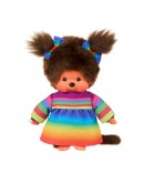 Monchhichi meisje regenboogjurk 20cm