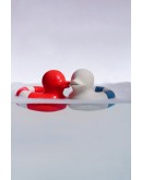 Oli & Carol bijtring en badspeeltje 2 in 1 - Badeendje rood Floatie