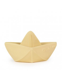 Oli & Carol bijtring en badspeeltje 2 in 1 - Bootje origami Vanille