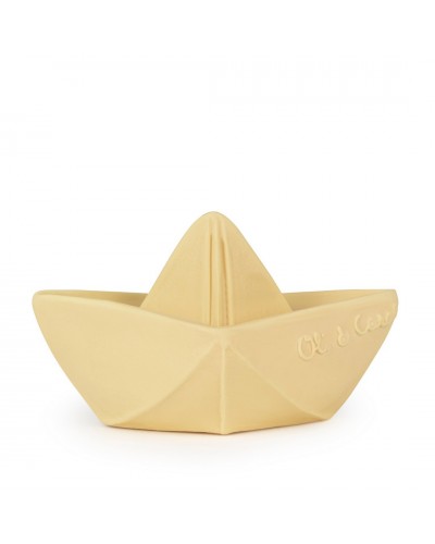Oli & Carol bijtring en badspeeltje 2 in 1 - Bootje origami Vanille