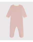 Petit Bateau roze baby pyjama katoen met voet 