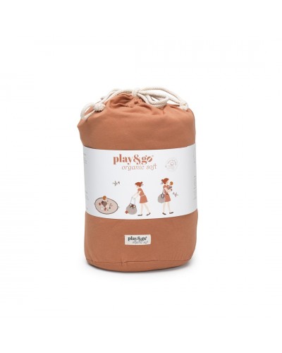 Play and go soft opbergzak organic brown - 3 in 1 speelmat en luiertas