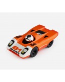 Playforever Zemonsta Egon – Oranje retro speelgoedauto vol energie