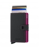 Secrid mini wallet Matte Black-Fuchsia