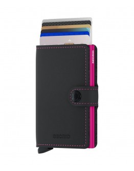 Secrid mini wallet Matte Black-Fuchsia