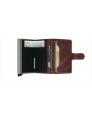 Secrid mini wallet Vintage Brown-Silver