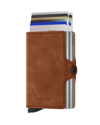 Secrid twin wallet Vintage Cognac-Silver