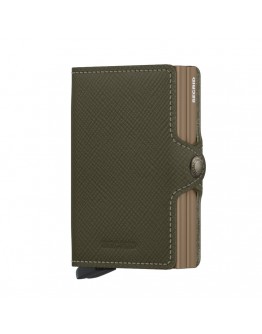 Secrid twin wallet Saffiano Olive-taupe